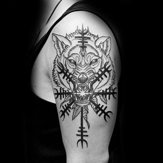 tatouage symbole viking aegishjalm 59