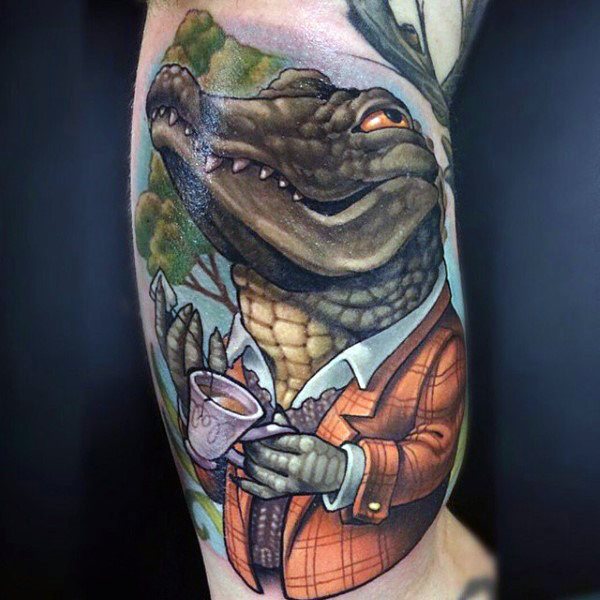 tatouage alligator 82