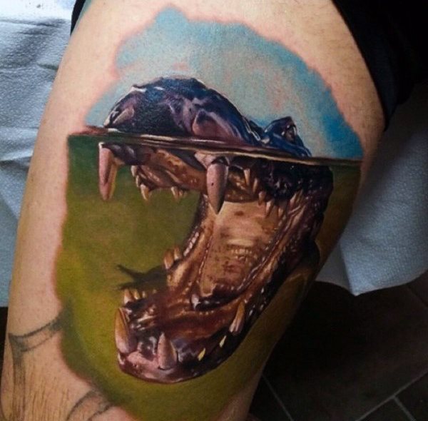 tatouage alligator 84