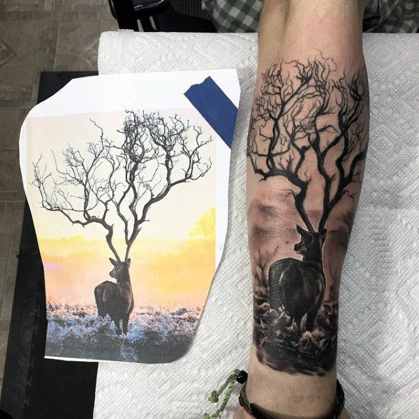 tatouage cerf 306
