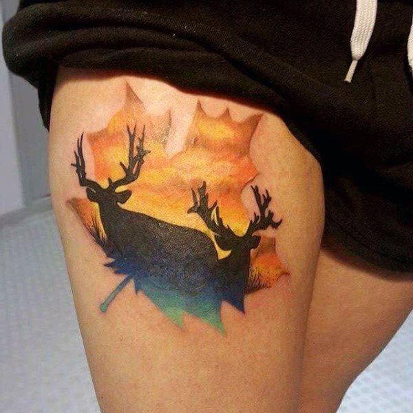 tatouage cerf 376