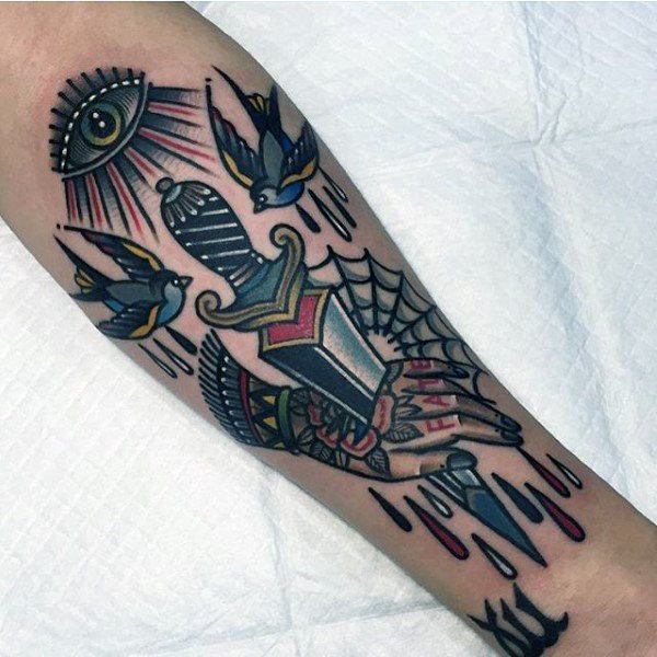tatouage dague 188
