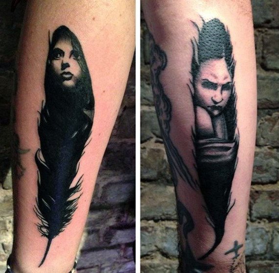 tatouage plume 26