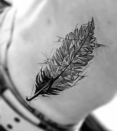 tatouage plume 444