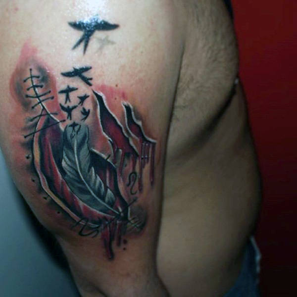 tatouage plume 462