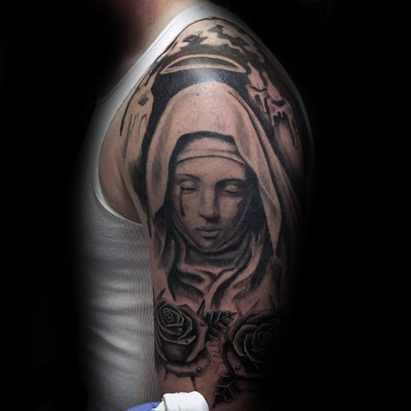 tatouage vierge marie 102