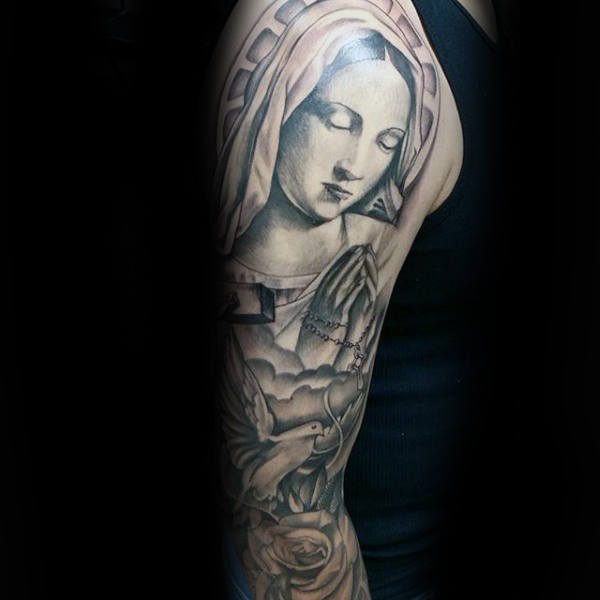 tatouage vierge marie 104