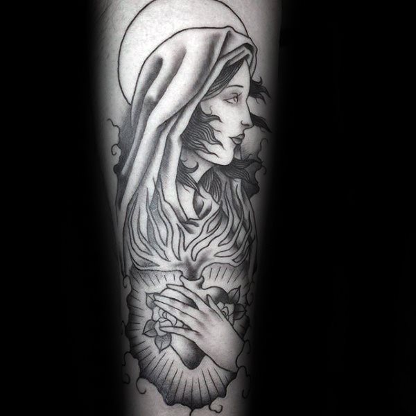 tatouage vierge marie 128