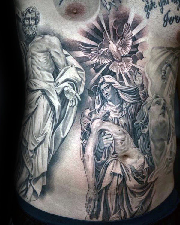tatouage vierge marie 74