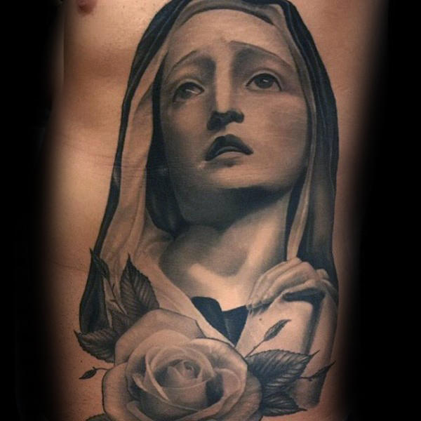 tatouage vierge marie 76