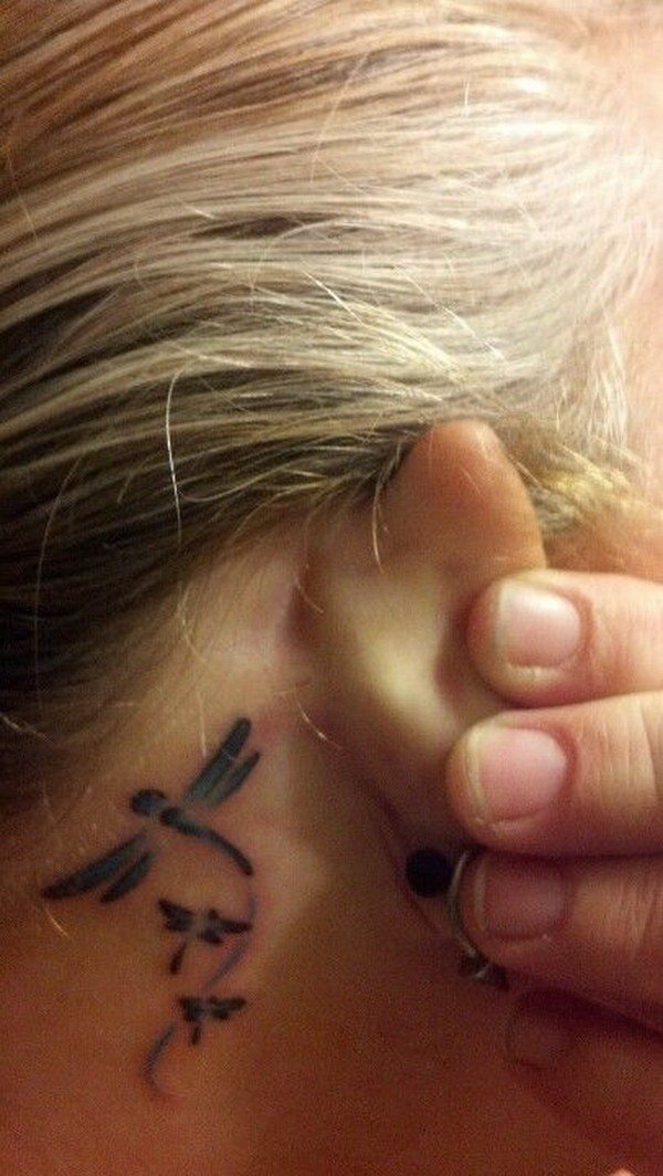 behind ear tattoo 09