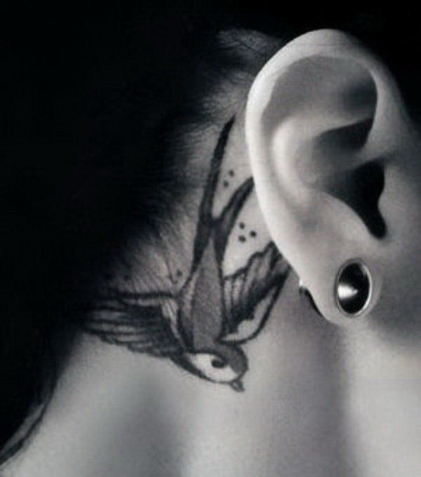 behind ear tattoo 125