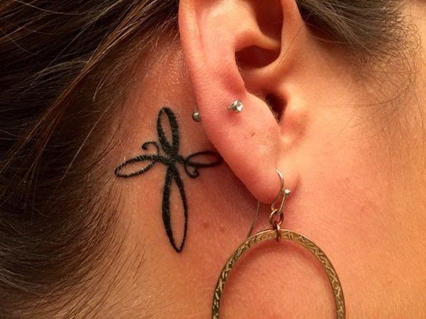 behind ear tattoo 129