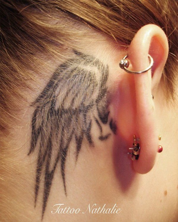 behind ear tattoo 137