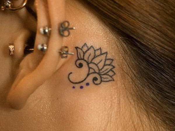 behind ear tattoo 161