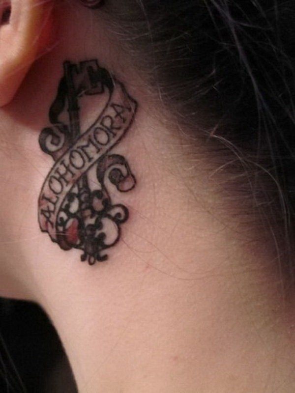 behind ear tattoo 21