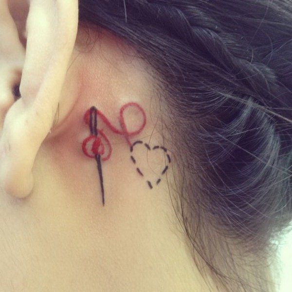 behind ear tattoo 221