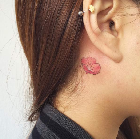 behind ear tattoo 349