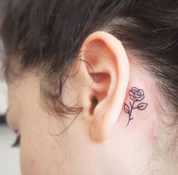 behind ear tattoo 369