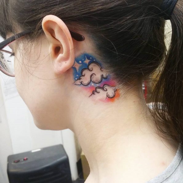 behind ear tattoo 405