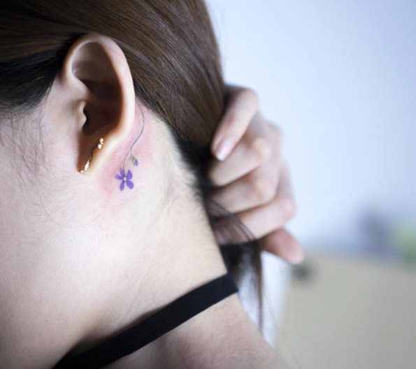 behind ear tattoo 409