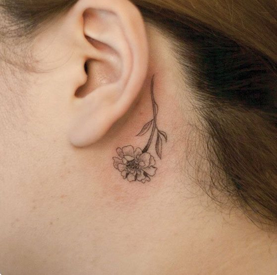 behind ear tattoo 437