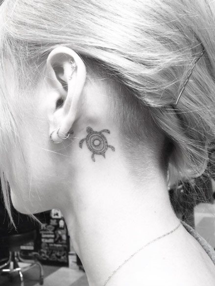 behind ear tattoo 441