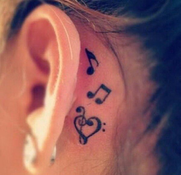 behind ear tattoo 45