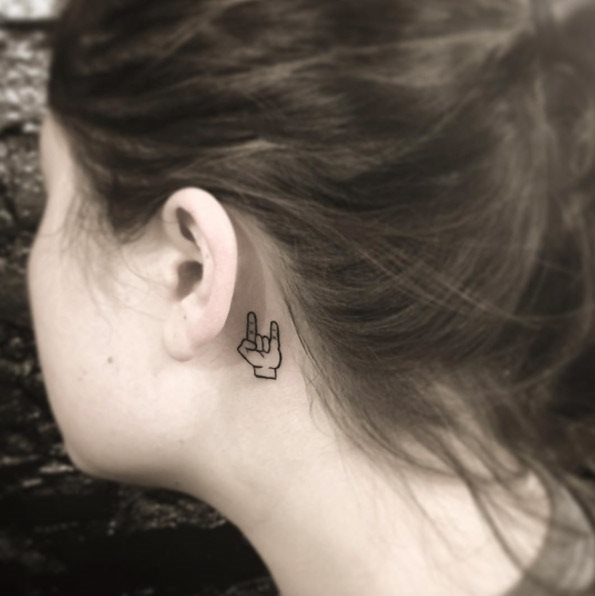 behind ear tattoo 461