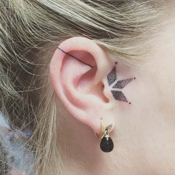 behind ear tattoo 469
