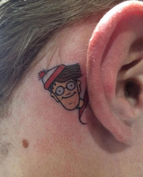 behind ear tattoo 477