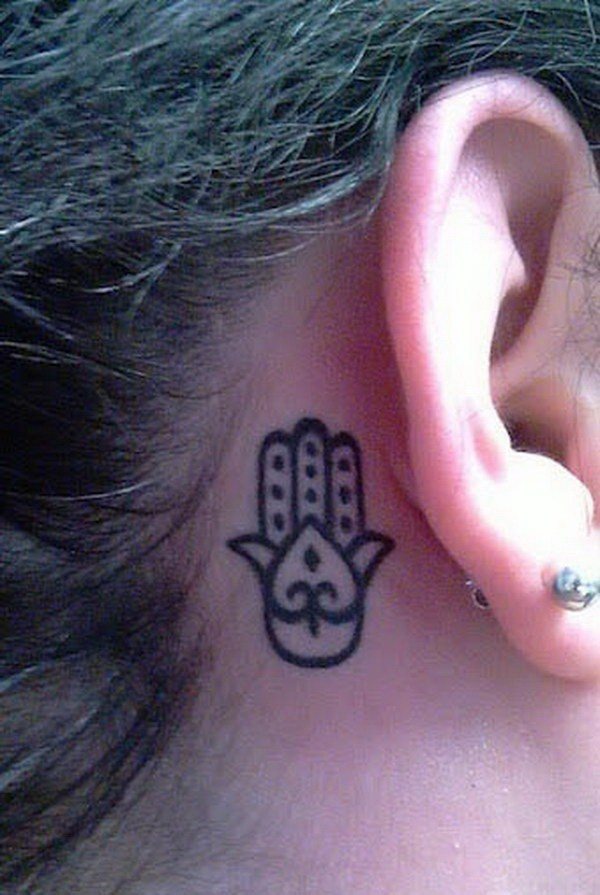 behind ear tattoo 53