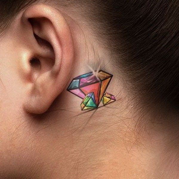 behind ear tattoo 57