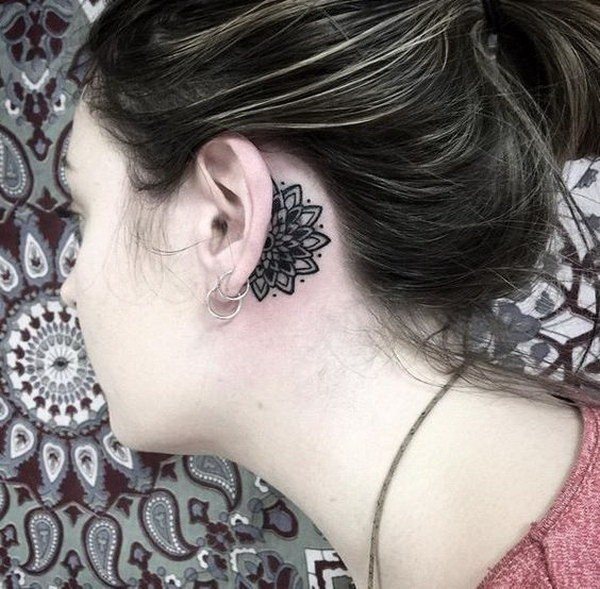 behind ear tattoo 89