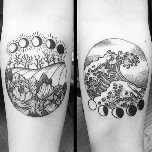 moon phases tattoo 105
