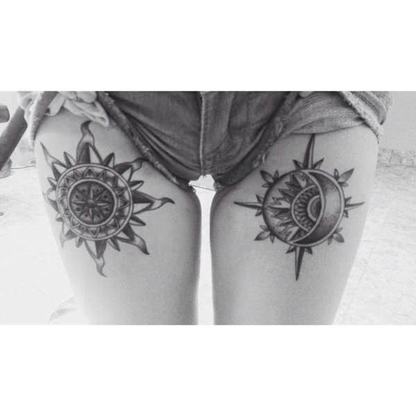 tatuaggio sole e luna 178