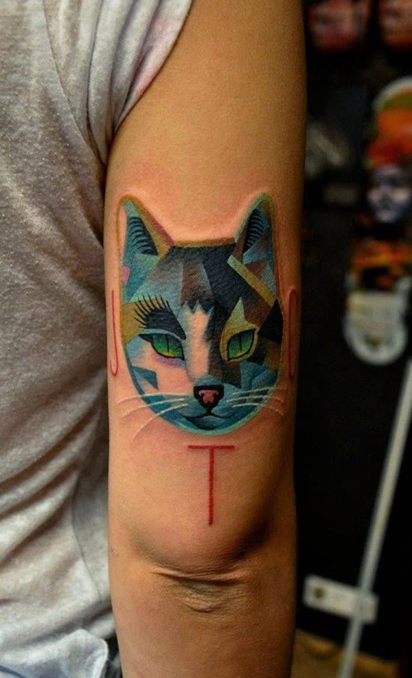 diseno tatuaggio gatto 13