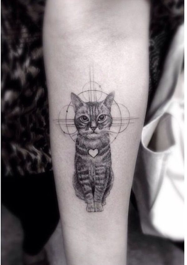 diseno tatuaggio gatto 33
