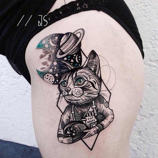 diseno tatuaggio gatto 51