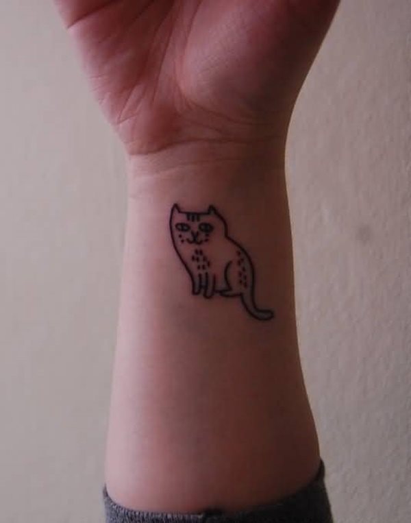 diseno tatuaggio gatto 69