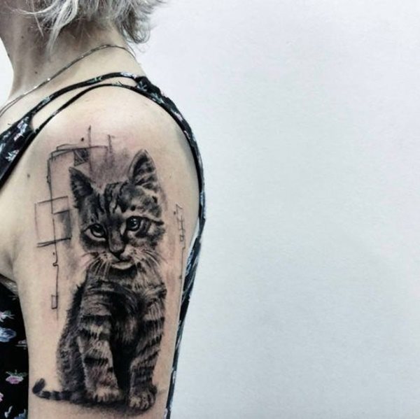 diseno tatuaggio gatto 8