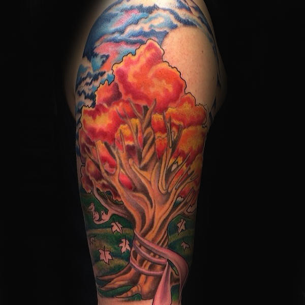 tatuaggio nastro contro cancro 03