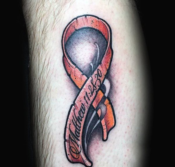 tatuaggio nastro contro cancro 108