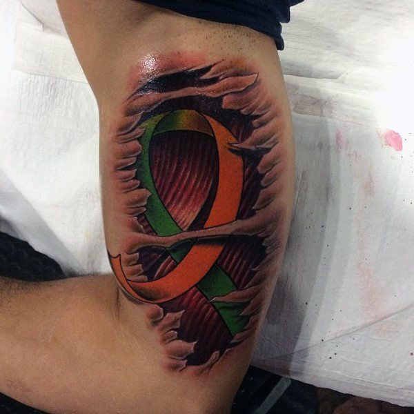 tatuaggio nastro contro cancro 135