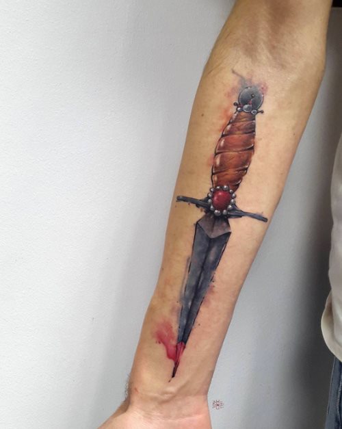 tatuaggio coltello 22