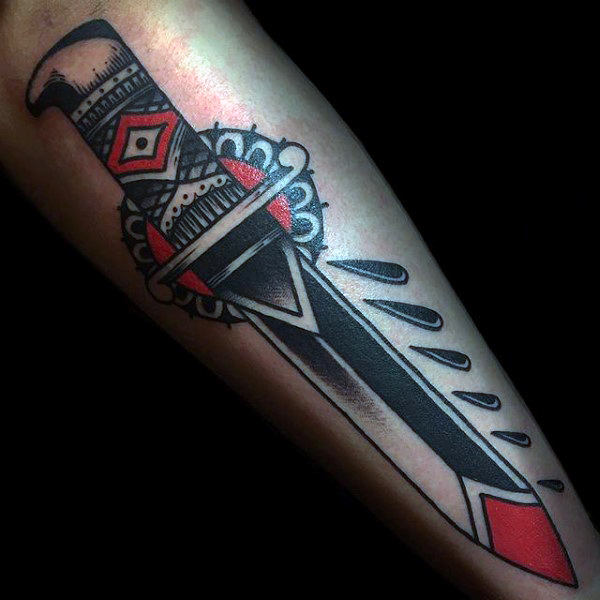 tatuaggio coltello 254