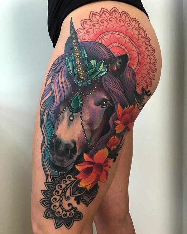 tatuaggio unicorno 70