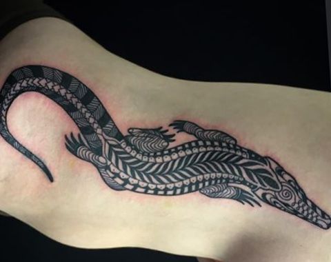 tatuaggio coccodriloo caimano 14