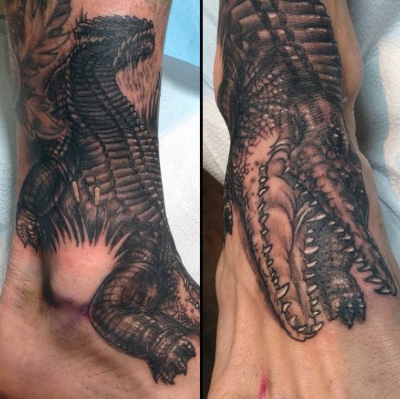 tatuaggio coccodriloo caimano 184