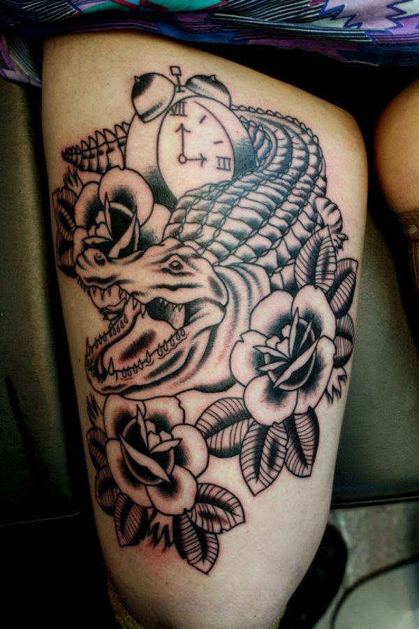 tatuaggio coccodriloo caimano 54